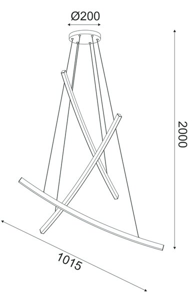 ^ΚΡΕΜΑΣΤΟ Φ/Σ LED 60W 3000K 4200LM NAAVA ΜΑΥΡΟ ΑΛΟΥΜΙΝΙΟ IP20 102X15X110CM