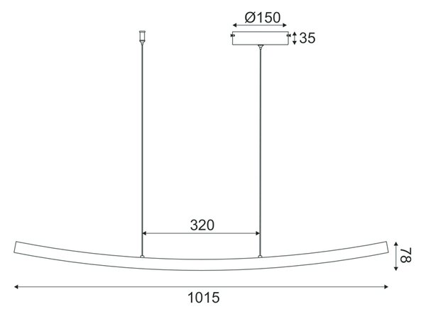 ^ΚΡΕΜΑΣΤΟ Φ/Σ LED 20W 3000K 1400LM NAAVA ΛΕΥΚΟ ΑΛΟΥΜΙΝΙΟ IP20 102X15X110CM