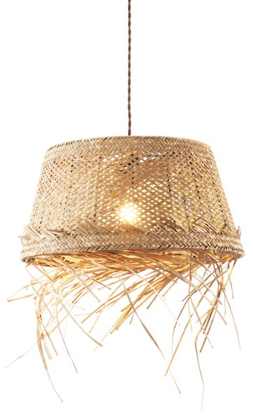 ^ΚΡΕΜΑΣΤΟ Φ/Σ 1xE27 ANDROS GRASS RATTAN Φ40Χ120CM