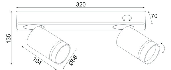 ^ΕΠΙΤΟΙΧΟ Φ/Σ 2XGU10 DIVINO ΓΚΡΙ ΑΛΟΥΜΙΝΙΟ IP20 32X7X13,5CM