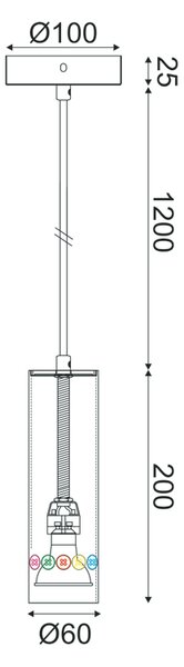 ^ΚΡΕΜΑΣΤΟ Φ/Σ 1XGU10 BUTTONS ΛΕΥΚΟ ΜΕΤ/ΚΟ IP20 D6XD10XH150CM