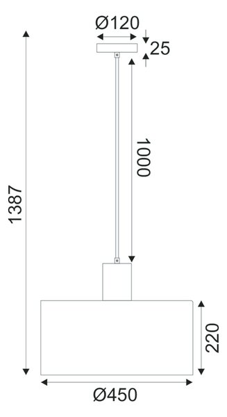 ^ΚΡΕΜΑΣΤΟ Φ/Σ 1ΧΕ27 CHIOS ΚΡΕΜ ΥΦΑΣΜΑ+ΞΥΛΟ D45XH140CM