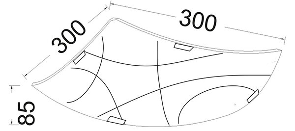 ΠΛΑΦΟΝΙΕΡΑ ΤΕΤΡΑΓΩΝΗ ΣΧΕΔΙΑ Φ30CM 2XE27 LOCRIS