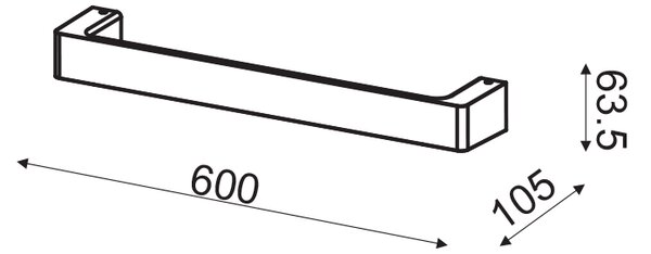 ΕΠΙΤΟΙΧΟ Φ/Σ LED 12W 3000K ΑΛΟΥΜΙΝΙΟ ΓΚΡΙ 60Χ6,4Χ10,5CM FOGA