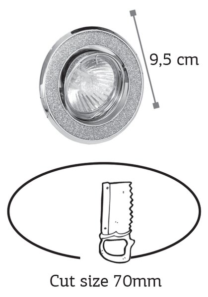 InLight Χωνευτό σποτ από χρώμιο μέταλλο 1XGU10 D:9,5cm (43285-Χρώμιο)