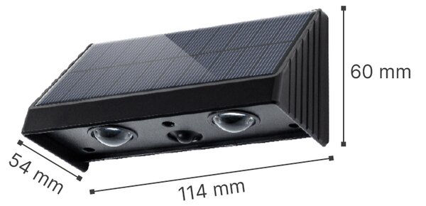 InLight Seneca-LED 2x0,5W 3000K Solar Outdoor Light in Black Color (80204711S)