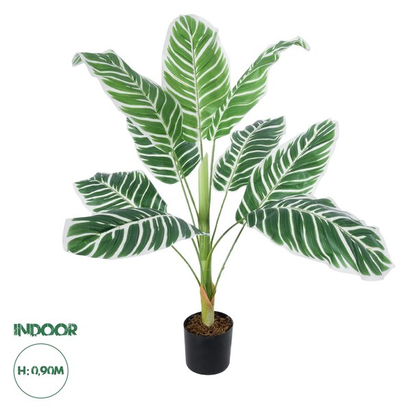 GloboStar® Artificial Garden WHITE ZEBRA PLANT 20943 Τεχνητό Διακοσμητικό Φυτό Λευκή Ζέβρα Φ90 x Υ90cm