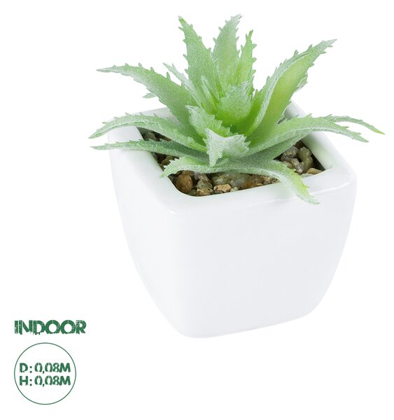 GloboStar® Artificial Garden SUCCULENT ALOE LOTUS PLANT 20976 Διακοσμητικό Φυτό Παχύφυτο Λωτός Αλόης Φ8 x Υ8cm