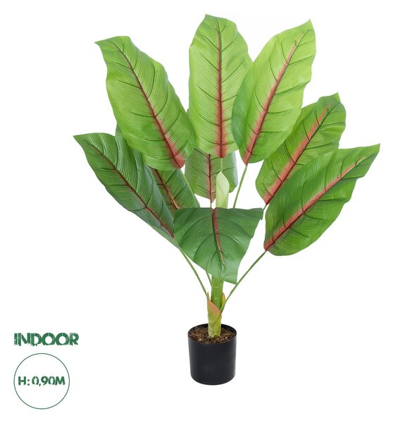 GloboStar® Artificial Garden BLOOD BANANA PLANT 20944 - Διακοσμητικό Φυτό Αιματόφυλλη Μπανανιά Φ70 x Υ90cm