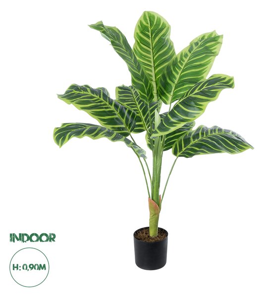 GloboStar® Artificial Garden YELLOW ZEBRA PLANT 20942 Τεχνητό Διακοσμητικό Φυτό Κίτρινη Ζέβρα Φ75 x Υ90cm