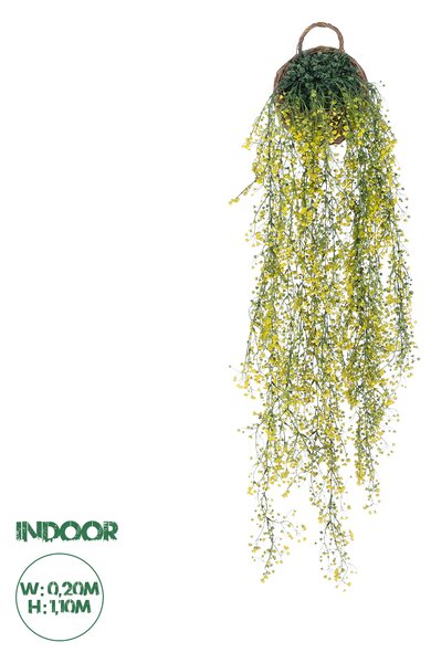 GloboStar® Artificial Garden GOLDEN BELL WILLOW 4 HANGING PLANT 20632 Κρεμαστό Τεχνητό Διακοσμητικό Φυτό Ιτίας Y110cm