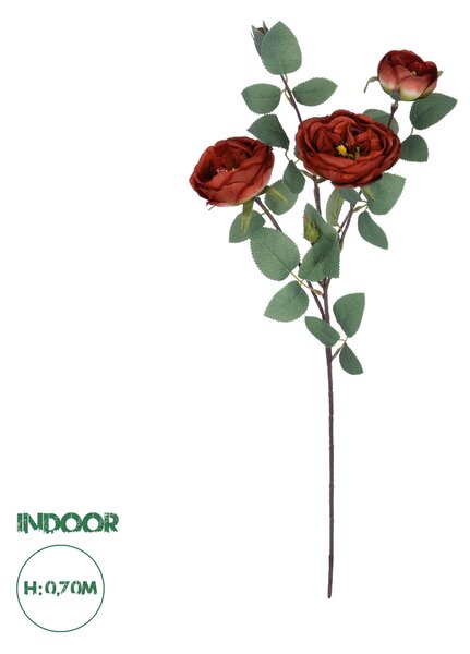 GloboStar® Artificial Garden RED CLIMBING ROSE BRANCH 21182 Τεχνητό Διακοσμητικό Κλαδί Τριαντάφυλλο Κόκκινο Y70cm