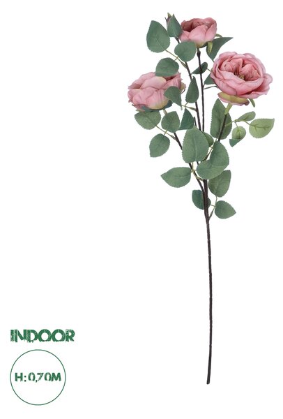 GloboStar® Artificial Garden HOT PINK CLIMBING ROSE BRANCH 21185 Τεχνητό Διακοσμητικό Κλαδί Τριαντάφυλλο Έντονο Ροζ Y70cm