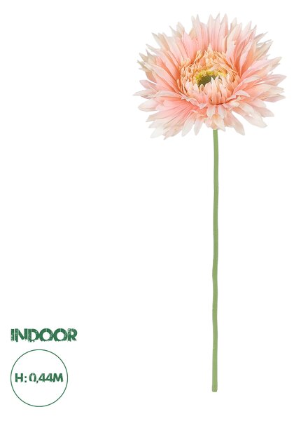 GloboStar® Artificial Garden PINK GERBERA BRANCH 21205 Τεχνητό Διακοσμητικό Κλαδί Ζέρμπερας Ροζ Y44cm