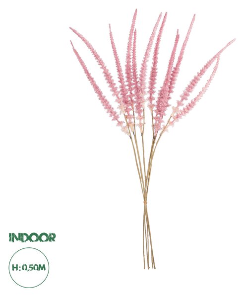 GloboStar® Artificial Garden PALE PINK SAGE BOUQUET 21090 Τεχνητό Διακοσμητικό Μπουκέτο Στάχι Απαλό Ροζ Y50cm