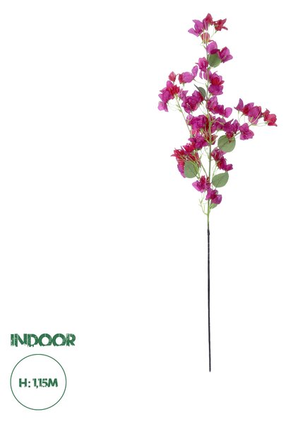 GloboStar® Artificial Garden BOUGAUVILLEA BRANCH 20652 Τεχνητό Διακοσμητικό Κλαδί Μπουκανβίλιας Φουξ Y115cm