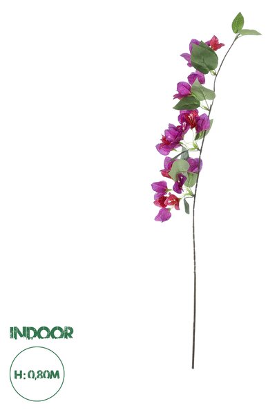 GloboStar® Artificial Garden BOUGAUVILLEA BRANCH 20656 Τεχνητό Διακοσμητικό Κλαδί Μπουκανβίλιας Φουξ Y80cm