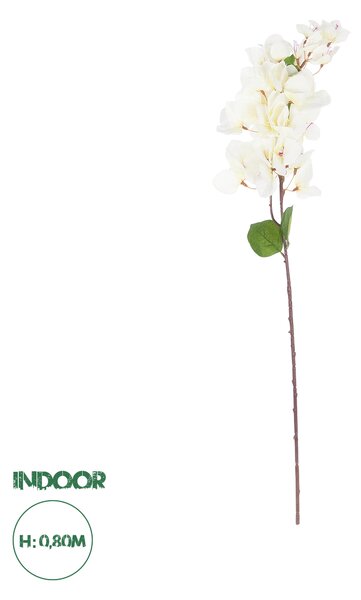 GloboStar® Artificial Garden BOUGAUVILLEA BRANCH 20659 Τεχνητό Διακοσμητικό Κλαδί Μπουκανβίλιας Λευκή Y80cm