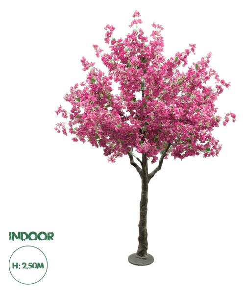 GloboStar® Artificial Garden BOUGAUVILLEA 20670 Τεχνητό Διακοσμητικό Δέντρο με Ανθη Μπουκανβίλιας Φουξ Υ250cm