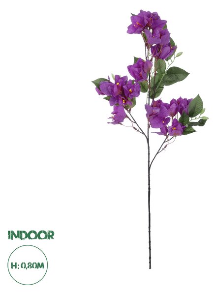 GloboStar® Artificial Garden BOUGAUVILLEA BRANCH 20646 Τεχνητό Διακοσμητικό Κλαδί Μπουκανβίλιας Μωβ Y80cm