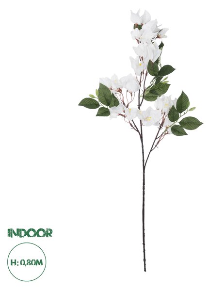 GloboStar® Artificial Garden BOUGAUVILLEA BRANCH 20648 Τεχνητό Διακοσμητικό Κλαδί Μπουκανβίλιας Λευκή Y80cm