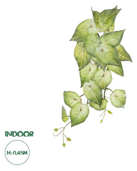 GloboStar® Artificial Garden SYNGONIUM HANGING PLANT 20598 Τεχνητό Διακοσμητικό Κρεμαστό Φυτό Συγκόνιο Υ50cm