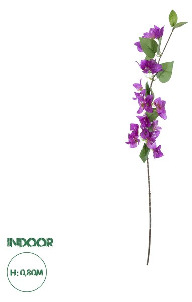 GloboStar® Artificial Garden BOUGAUVILLEA BRANCH 20654 Τεχνητό Διακοσμητικό Κλαδί Μπουκανβίλιας Μωβ Y80cm