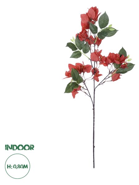 GloboStar® Artificial Garden BOUGAUVILLEA BRANCH 20645 Τεχνητό Διακοσμητικό Κλαδί Μπουκανβίλιας Κόκκινο Κεραμιδί Y80cm