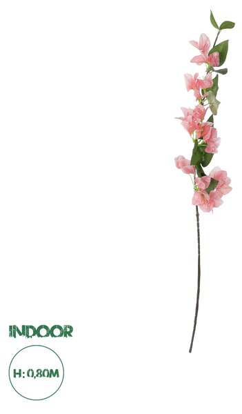 GloboStar® Artificial Garden BOUGAUVILLEA BRANCH 20655 Τεχνητό Διακοσμητικό Κλαδί Μπουκανβίλιας Ροζ - Πορτοκαλί Y80cm