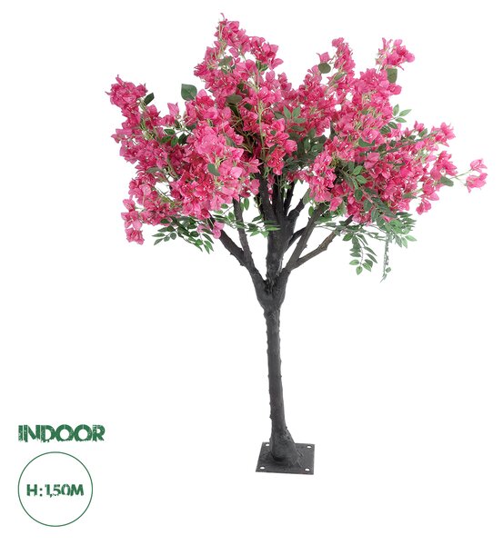 GloboStar® Artificial Garden BOUGAUVILLEA 20668 Τεχνητό Διακοσμητικό Δέντρο με Ανθη Μπουκανβίλιας Φουξ Υ150cm