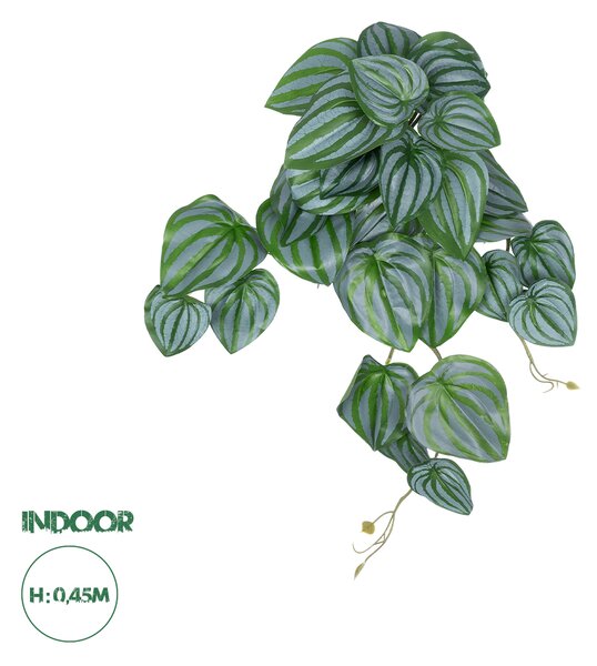 GloboStar® Artificial Garden PEPEROMIA HANGING PLANT 20603 Τεχνητό Διακοσμητικό Κρεμαστό Φυτό Πεπερόμια Υ45cm