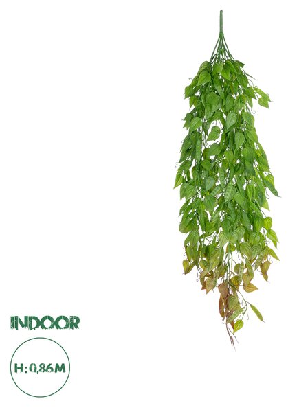 GloboStar® Artificial Garden HANGING LIMA BEAN 20846 Τεχνητό Διακοσμητικό Κρεμαστό Φυτό Φασόλι Λίμα Μ29 x Π10 x Υ86cm