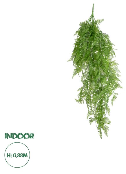 GloboStar® Artificial Garden HANGING FERN 20804 Τεχνητό Διακοσμητικό Κρεμαστό Φυτό Φτέρη Μ40 x Π20 x Υ88cm