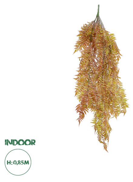 GloboStar® Artificial Garden HANGING FERN 20852 Τεχνητό Διακοσμητικό Κρεμαστό Φυτό Φτέρη Μ30 x Π14 x Υ85cm