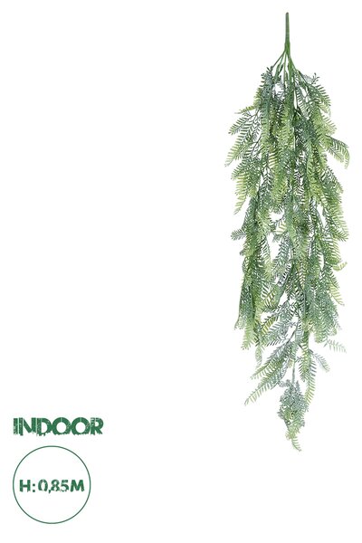 GloboStar® Artificial Garden HANGING FERN 20843 Τεχνητό Διακοσμητικό Κρεμαστό Φυτό Φτέρη Μ25 x Π12 x Υ85cm