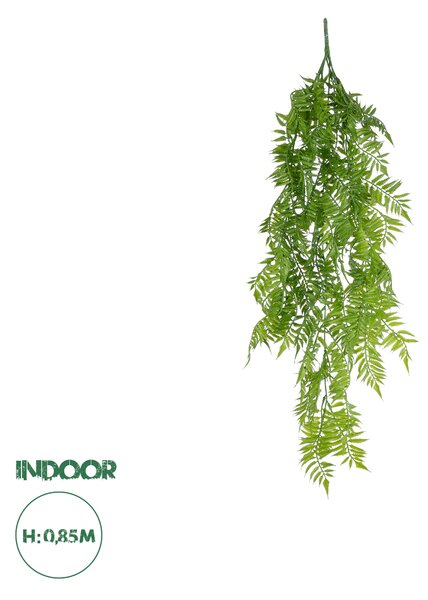 GloboStar® Artificial Garden HANGING FERN 20853 Τεχνητό Διακοσμητικό Κρεμαστό Φυτό Φτέρη Μ30 x Π14 x Υ85cm