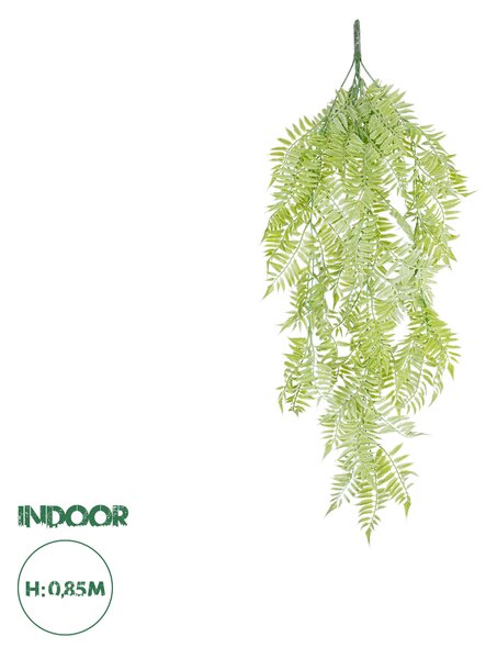 GloboStar® Artificial Garden HANGING FERN 20855 Τεχνητό Διακοσμητικό Κρεμαστό Φυτό Φτέρη Μ30 x Π14 x Υ85cm