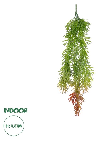 GloboStar® Artificial Garden HANGING BARLEY 20858 Τεχνητό Διακοσμητικό Κρεμαστό Φυτό Κριθάρι Μ26 x Π15 x Υ81cm