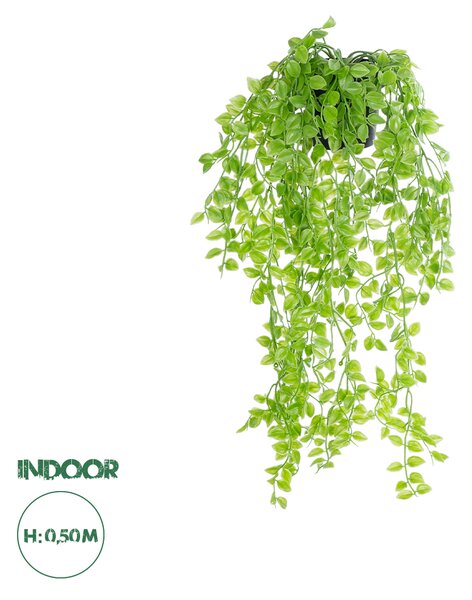 GloboStar® Artificial Garden HANGING PEACH LEAF 20880 - Τεχνητό Κρεμαστό Διακοσμητικό Φυτό Φύλλο Ροδακινιάς Φ20 x Y50cm