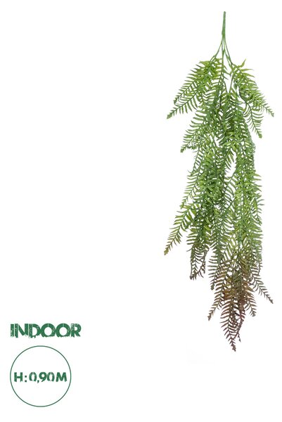 GloboStar® Artificial Garden HANGING FERN 20862 Τεχνητό Διακοσμητικό Κρεμαστό Φυτό Φτέρη Μ28 x Π15 x Υ90cm