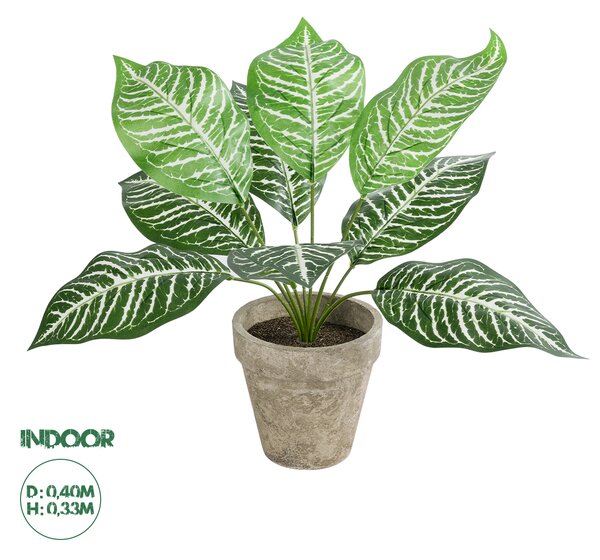 GloboStar® Artificial Garden ZEBRA POTTED PLANT 20898 Διακοσμητικό Φυτό Ζέμπρα Φ40 x Υ33cm