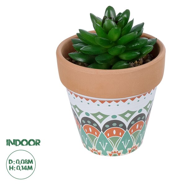 GloboStar® Artificial Garden SUCCULENT SANSEVIERIA POTTED PLANT 21051 Διακοσμητικό Φυτό Σανσεβιέρια Φ8x Υ14cm