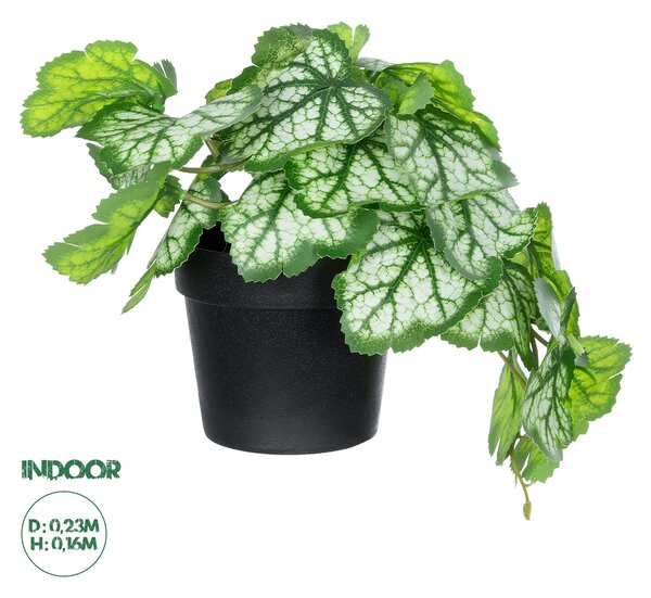 GloboStar® Artificial Garden WHITE BEGONIA PLANT 20947 Διακοσμητικό Φυτό Λευκή Μπιγόνια Φ23 x Υ16cm