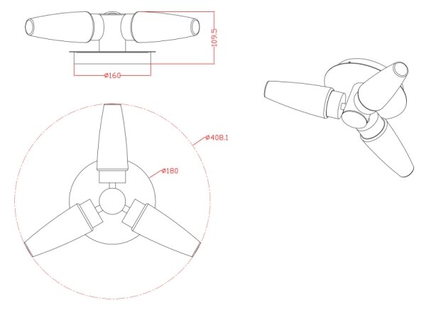 Globo 78160-3D - Σποτ μπάνιου 3xE14/20W IP44