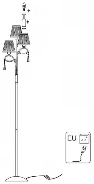 Searchlight EU5033CC - Επιδαπέδιο φωτιστικό SIMPLICITY 3xE14/60W/230V χρώμιο