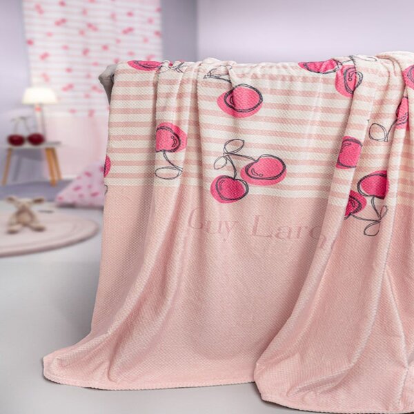 Κουβέρτα Παιδική Ultra Soft Cherries Pink Guy Laroche