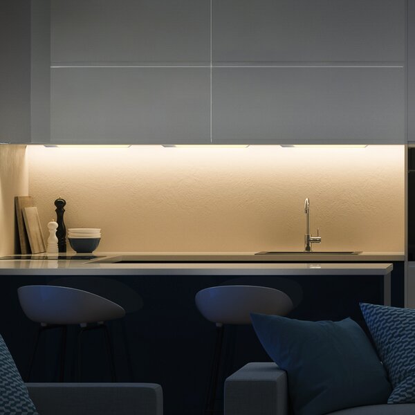 B.K. Licht Φωτιστικό LED για ντουλάπι Kniff ασημί, μήκος 57,5 cm, 3.000 K, Μεταλλικό, Κουζίνα, Μέταλλο
