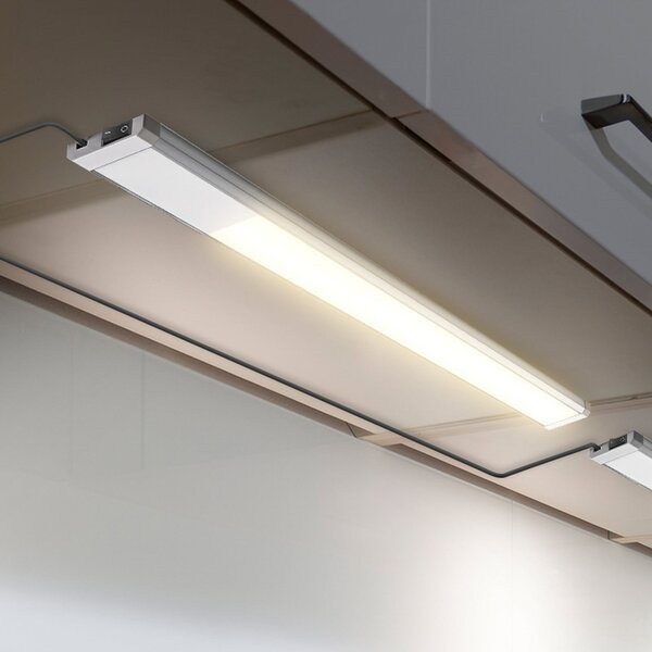 B.K. Licht Φωτιστικό LED για ντουλάπι Kniff ασημί, μήκος 57,5 cm, 3.000 K, Μεταλλικό, Κουζίνα, Μέταλλο