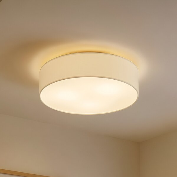 Lindby Φωτιστικό οροφής Sebatin, Ø 50 cm, κρεμ, ύφασμα, E27, ρυθμιζόμενος, Μπεζ, υπνοδωμάτιο, Ύφασμα / Κλωστοϋφαντουργία, σύγχρονο
