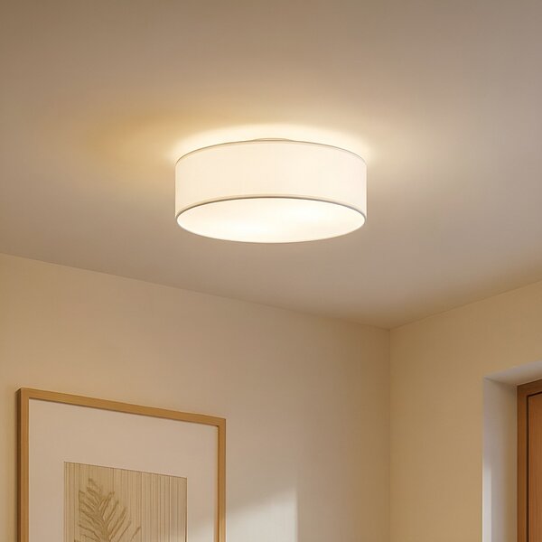 Lindby Φωτιστικό οροφής Sebatin, Ø 40 cm, κρεμ, ύφασμα, E27, ρυθμιζόμενος, Μπεζ, υπνοδωμάτιο, Ύφασμα / Κλωστοϋφαντουργία, σύγχρονο